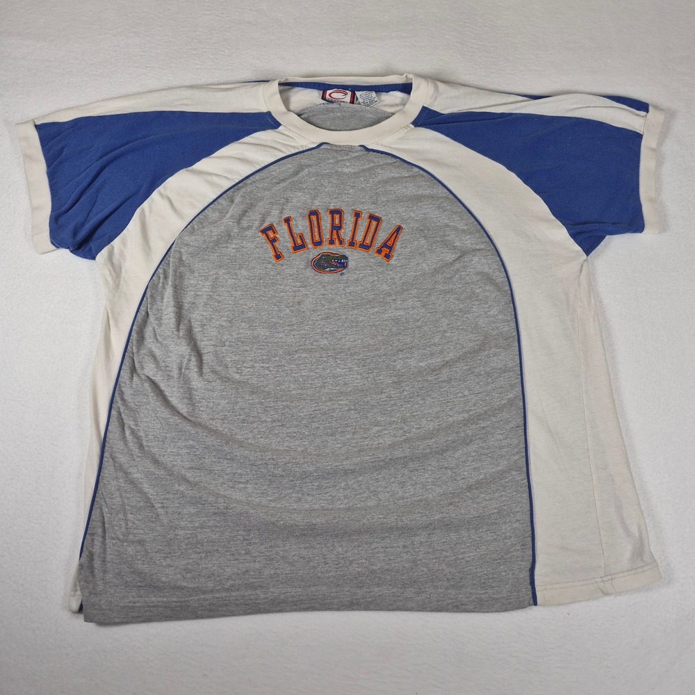 VTG Cadre Athletic Florida Gators Shirt 90s Men's 2XL Grey Blue Embroidered Logo